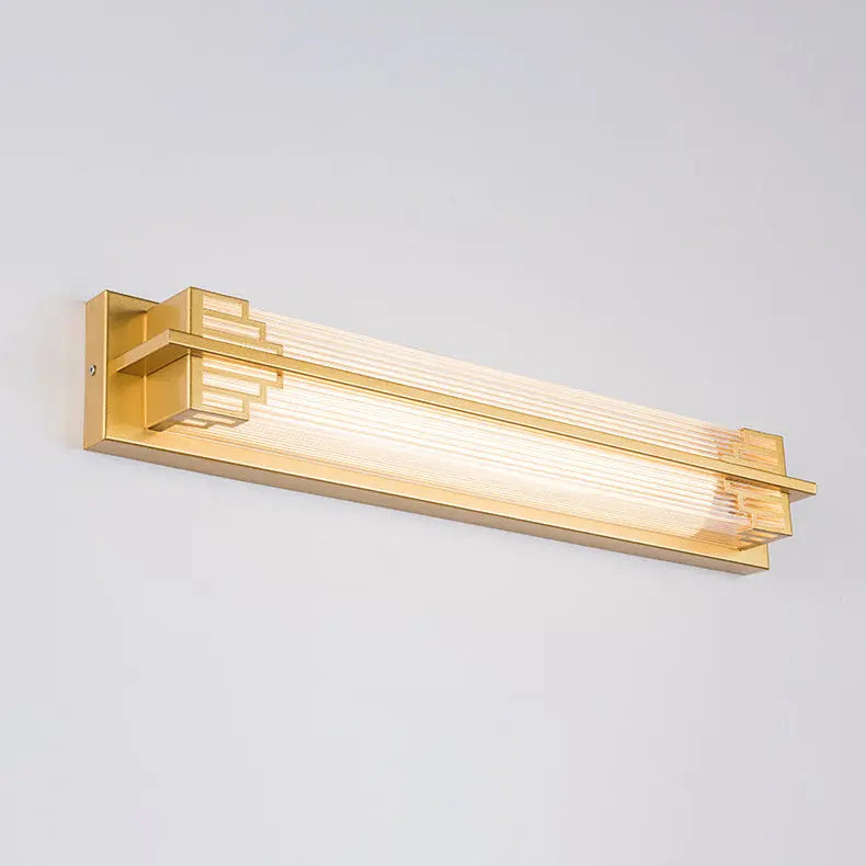 Traditional Chinese Waterproof Rectangular Stainless Steel Glass LED Wall Sconce Lamp For Outdoor Patio Cuvalon