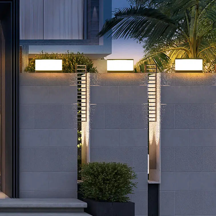 Solar Outdoor Round Column Post Head LED Waterproof Landscape Light Cuvalon