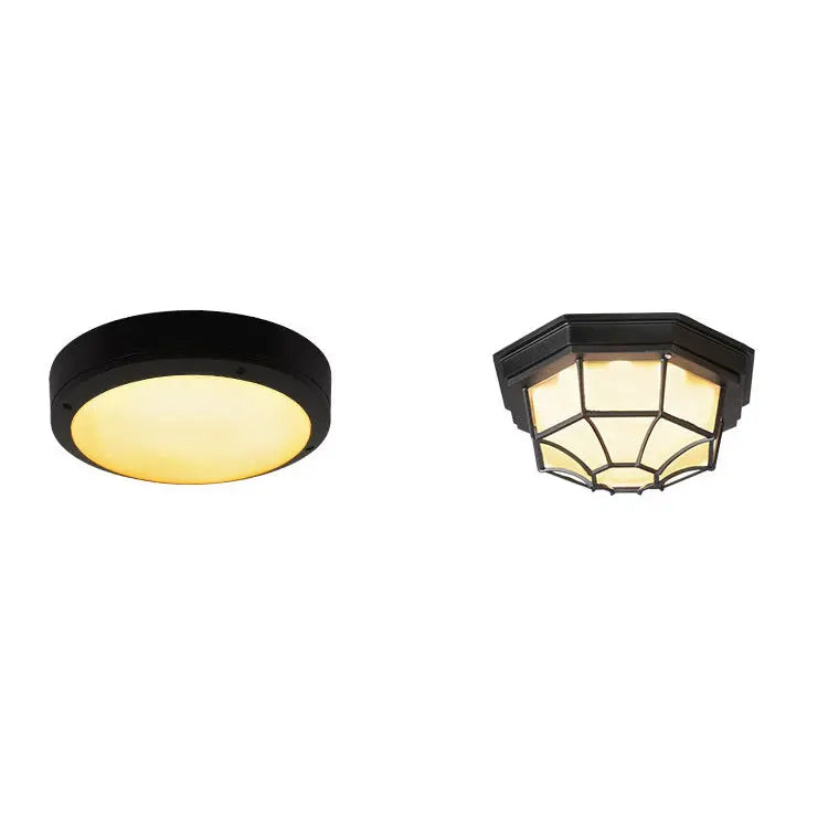 Outdoor Simple Round Octagon Aluminum Waterproof LED Flush Mount Ceiling Light Cuvalon