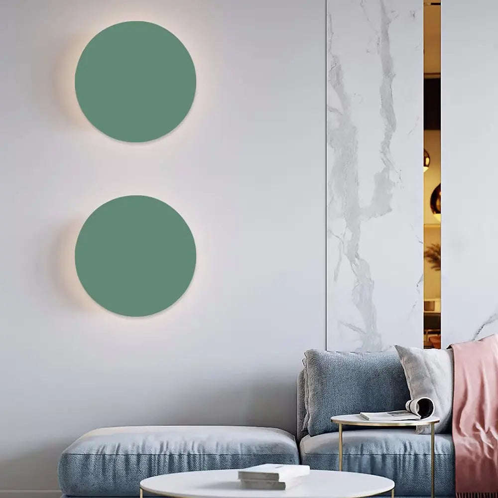 Modern Minimalist Colorful Round Iron LED Wall Sconce Lamp Cuvalon