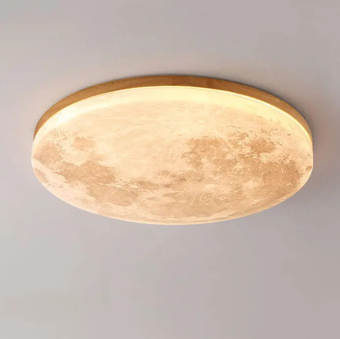 Nordic Minimalist Moon Round PVC LED Flush Mount Ceiling Light Cuvalon
