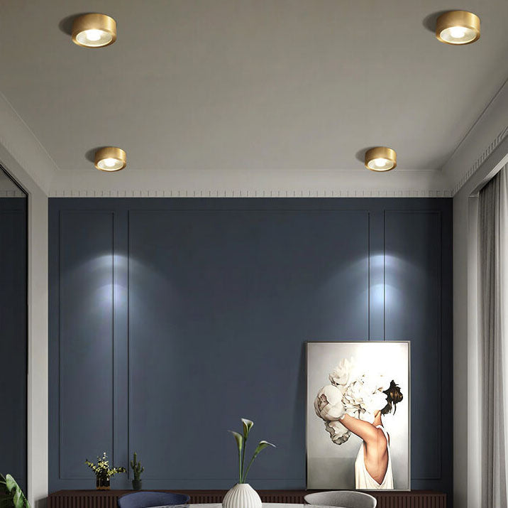 Nordic Light Luxury All Copper Ultra-thin LED Flush Mount Light Cuvalon