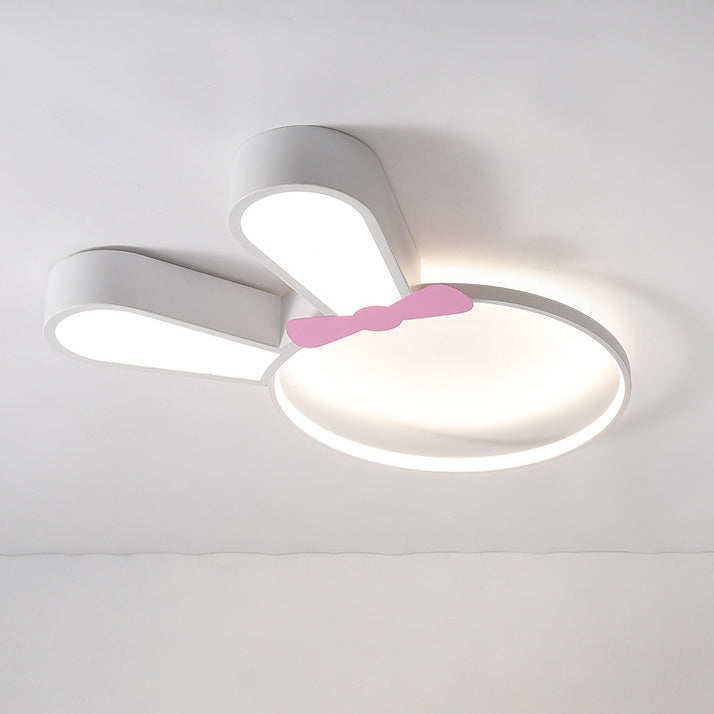 Contemporary Creative Kids Rabbit Iron Acrylic LED Flush Mount Ceiling Light For Bedroom Cuvalon