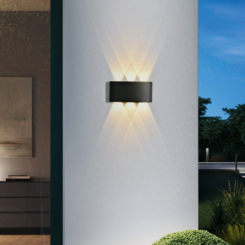 Modern Minimalist Waterproof Cylinder Rectangular Aluminium Iron Acrylic LED Wall Sconce Lamp For Outdoor Patio Cuvalon