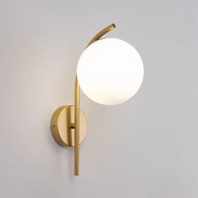 Nordic Arc Glass Globe 1-Light  Wall Sconce Lamp Cuvalon