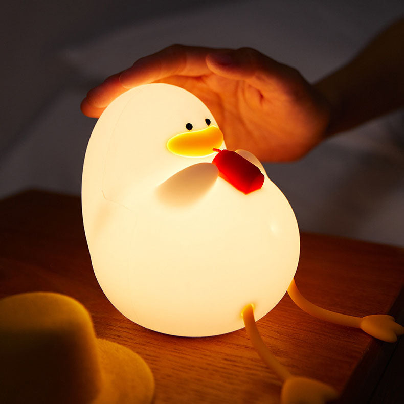 Creative Cartoon Silicone Duck Pat  LED Night Light Table Lamp Cuvalon