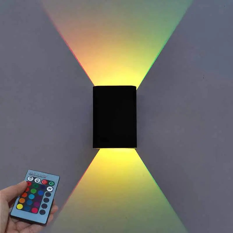 Modern Square Aluminum LED RGB Wall Sconce Lamp Cuvalon