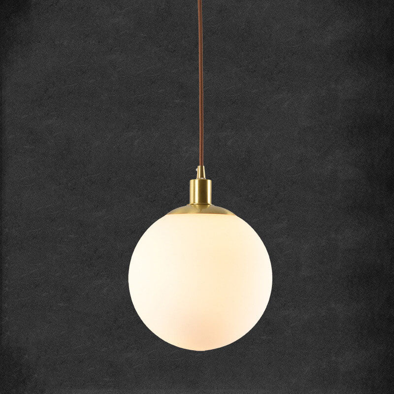 Nordic Minimalist White Orb 1-Light Pendant Light Cuvalon