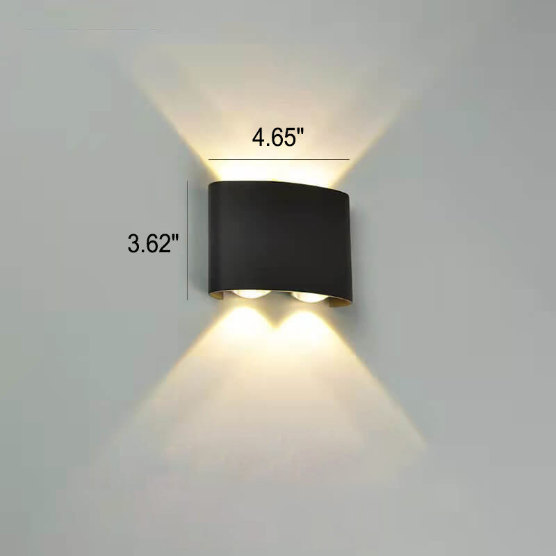 Modern Outdoor Arc Up and Down Spotlight LED Outdoor Waterproof Wall Sconce Lamp Cuvalon