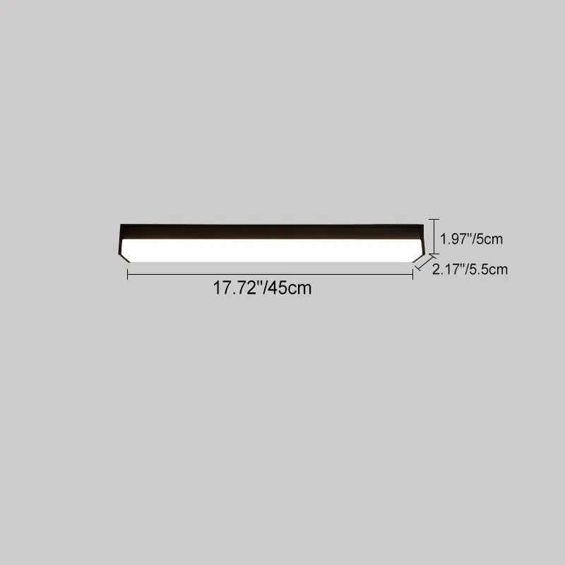 Modern Minimalist Long Rectangle Aluminum PC LED Flush Mount Ceiling Light For Outdoor Patio Cuvalon