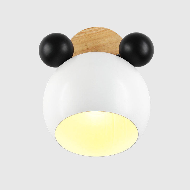 Nordic Cartoon Bear Dome 1-Light Kids Wall Sconce Lamp Cuvalon