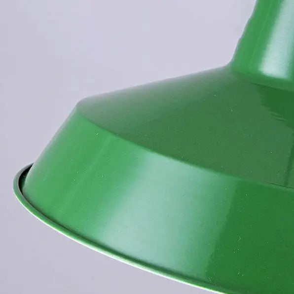 Industrial Vintage Green Iron Dome Cone 1-Light Pendant Light Cuvalon