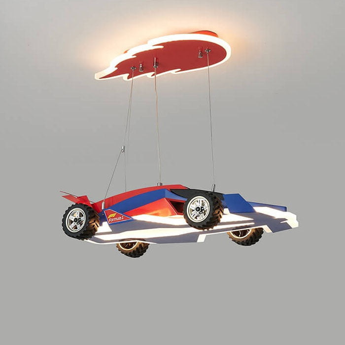 Modern Children's Racing Iron Acrylic LED Pendant Light Cuvalon