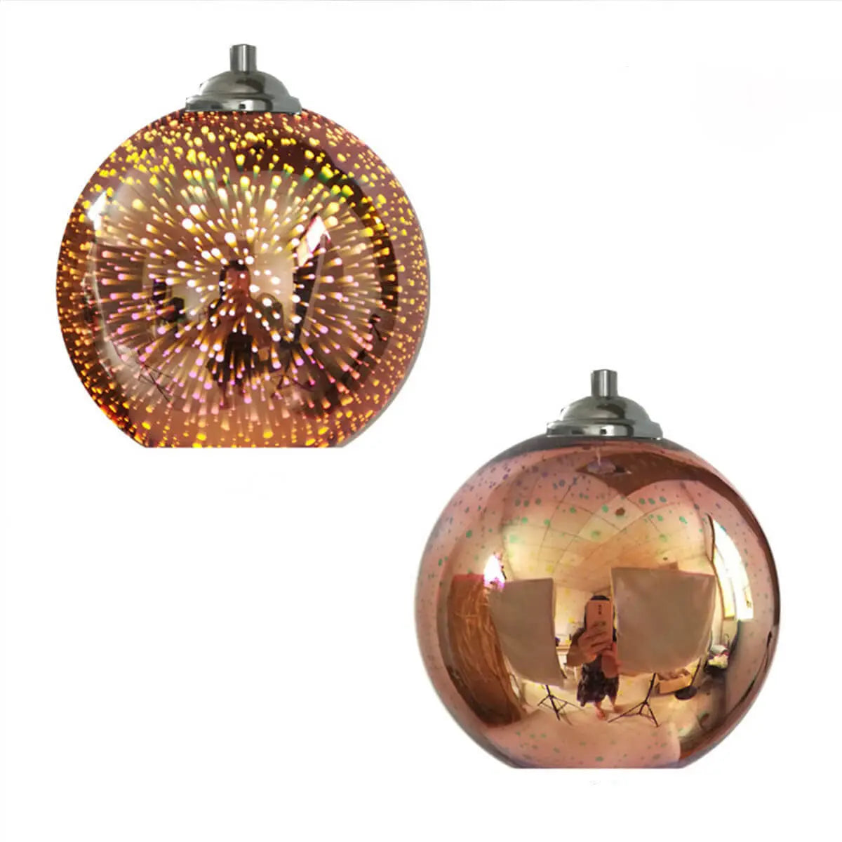 Modern Creative 3D Colorful Fireworks Glass 1-Light Dome Pendant Light Cuvalon