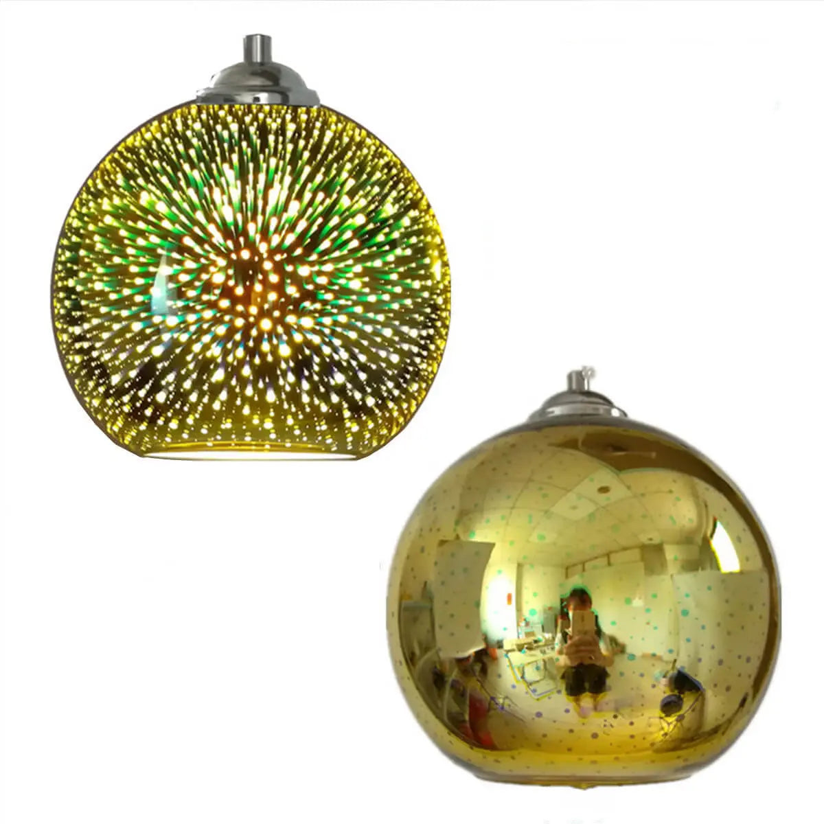 Modern Creative 3D Colorful Fireworks Glass 1-Light Dome Pendant Light Cuvalon