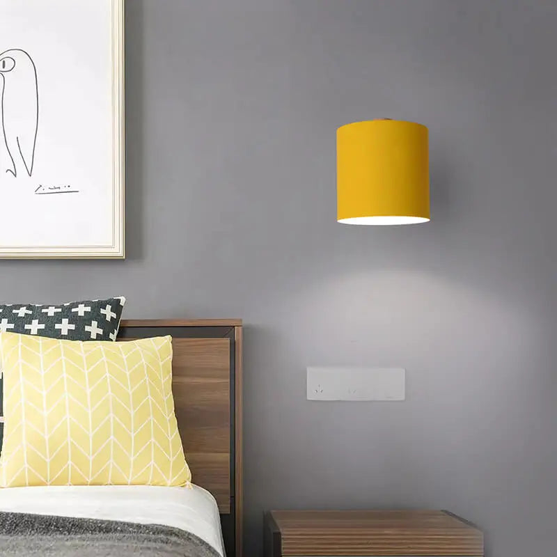 Nordic Macaron Cylinder Rotatable 1-Light Wall Sconce Lamps Cuvalon