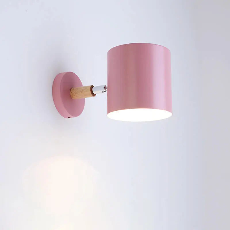 Nordic Macaron Cylinder Rotatable 1-Light Wall Sconce Lamps Cuvalon