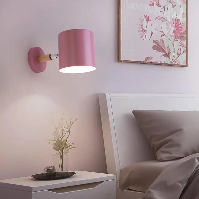 Nordic Macaron Cylinder Rotatable 1-Light Wall Sconce Lamps Cuvalon