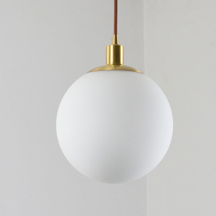 Nordic Minimalist White Orb 1-Light Pendant Light Cuvalon