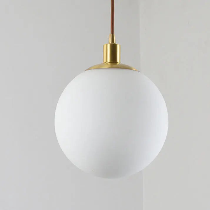 Nordic Minimalist White Orb 1-Light Pendant Light Cuvalon