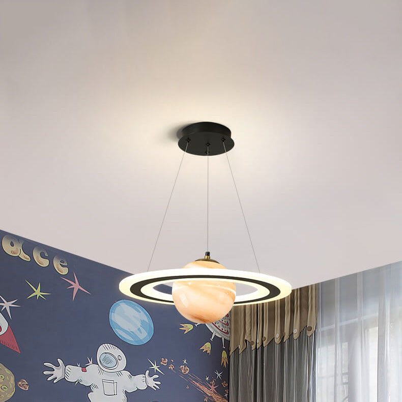 Modern Creative Space Planet Circle Kids LED Chandelier Cuvalon