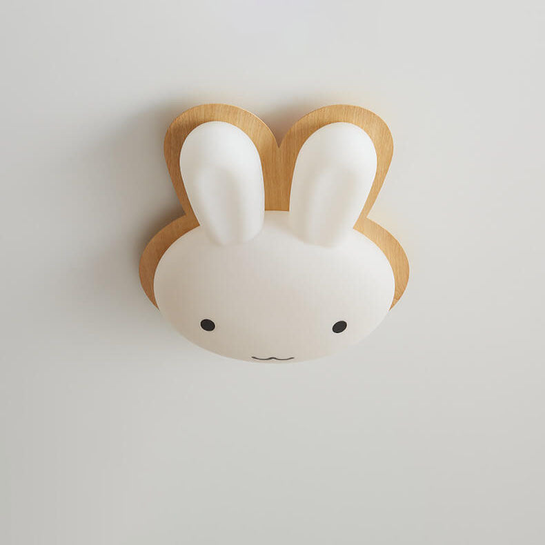 Modern Funny Bunny Kids Iron Acrylic LED Flush Mount Light Cuvalon