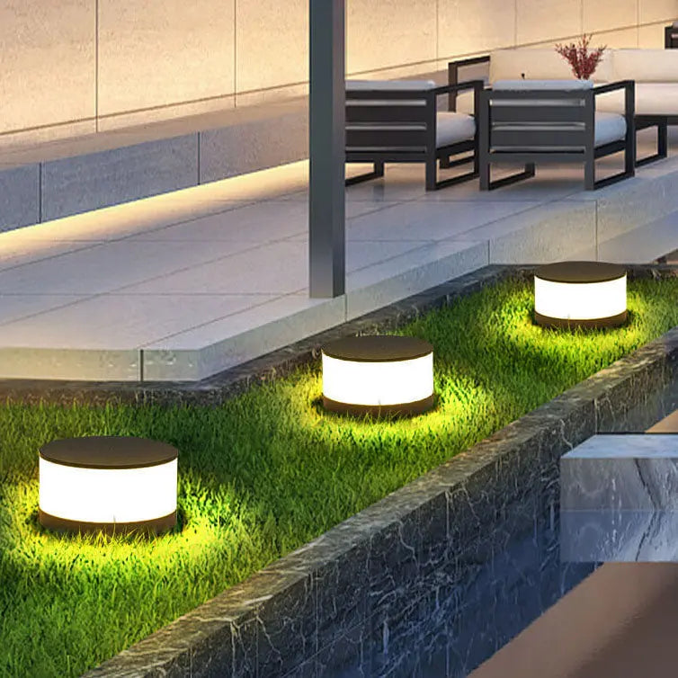 Solar Outdoor Round Column Post Head LED Waterproof Landscape Light Cuvalon