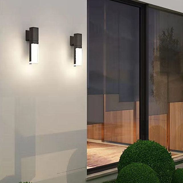 Outdoor Modern Waterproof Rectangular Column LED Wall Sconce Lamp Cuvalon