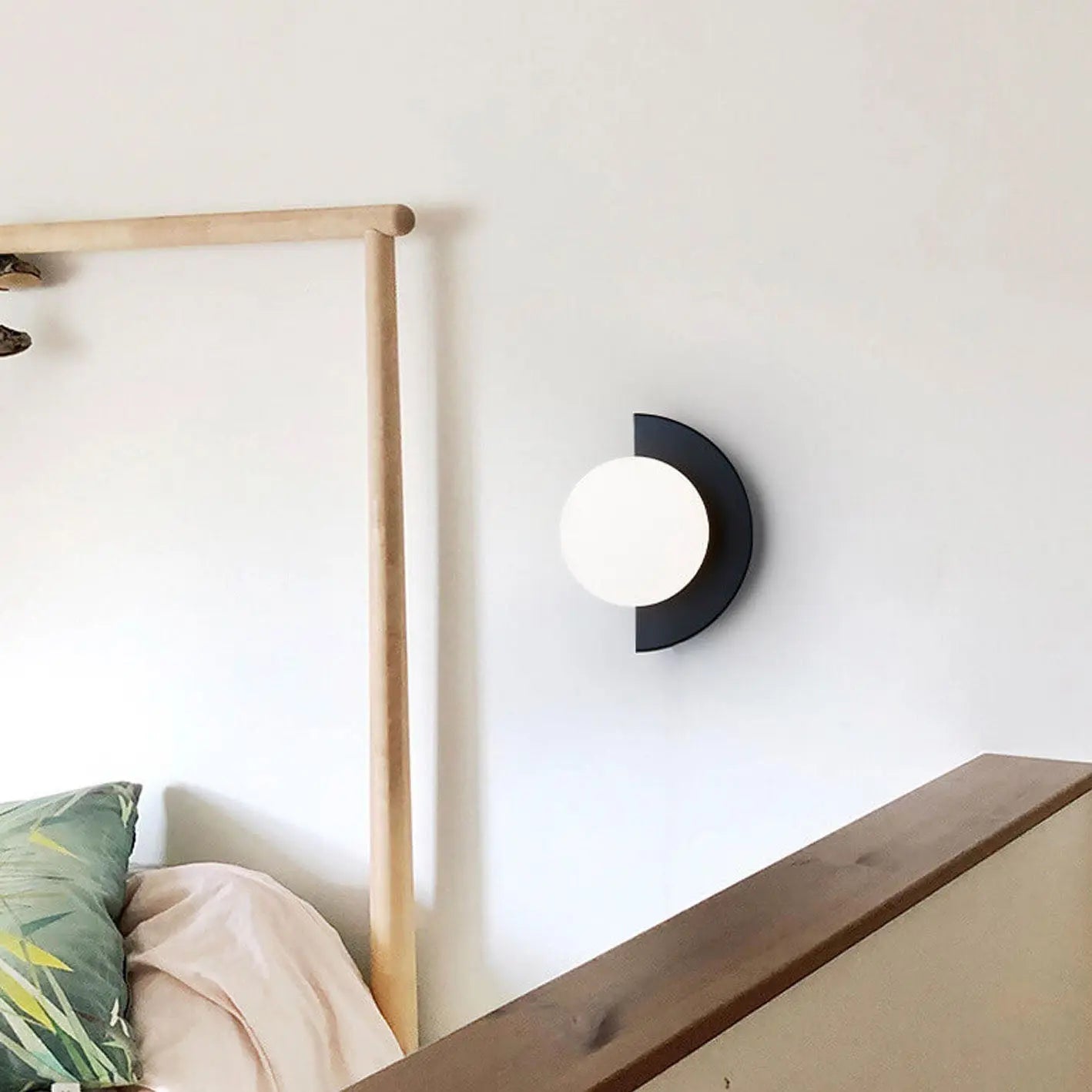Modern Minimalist Glass Spherical Colorful Semicircle Design 1-Light Wall Sconce Lamp Cuvalon