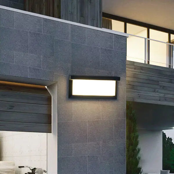 Modern Rectangular LED Sensor Outdoor Waterproof Wall Sconce Lamp Cuvalon