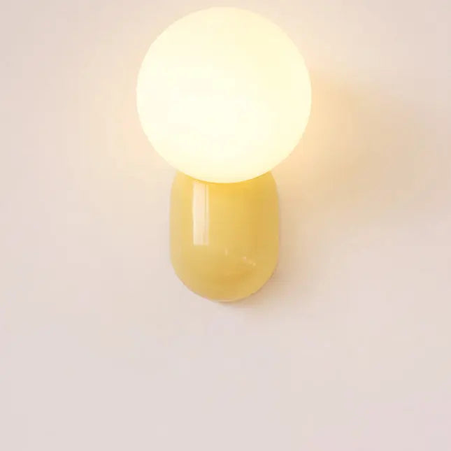 Macaron Cream Style Resin Glass Ball 1-Light Wall Sconce Lamp Cuvalon