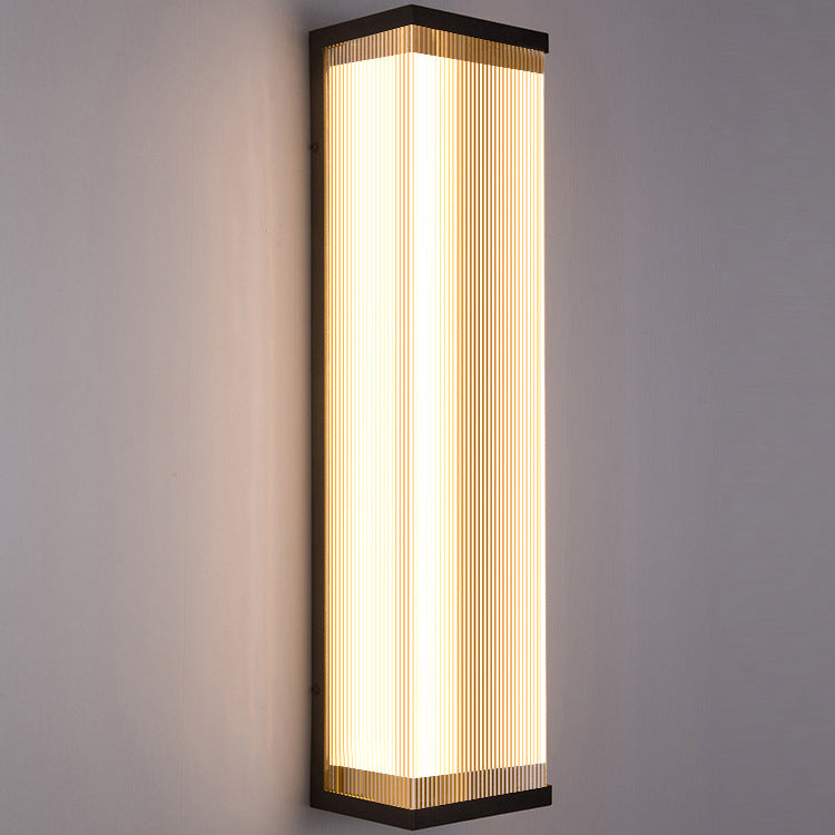Modern Minimalist Waterproof Rectangular Stainless Steel Acrylic LED Outdoor Wall Sconce Lamp For Outdoor Patio Cuvalon