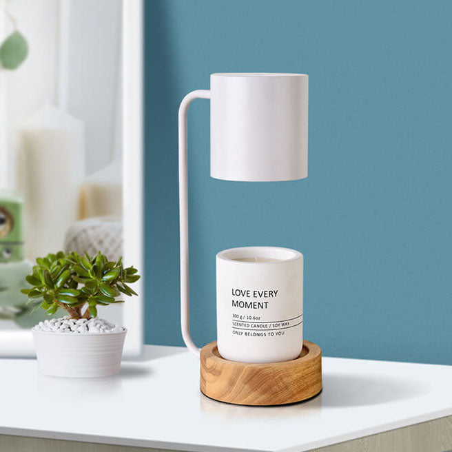 Japanese Minimalist Wood Timing Dimming 1-Light Melting Wax Table Lamp Cuvalon