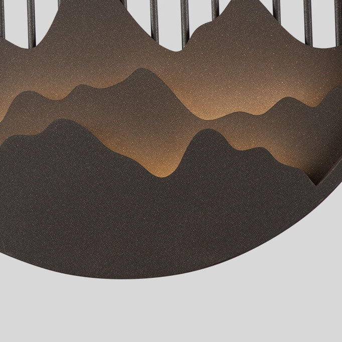 Chinese Modern Round Mountain Stainless Steel PC LED Waterproof Outdoor Wall Sconce Light Cuvalon