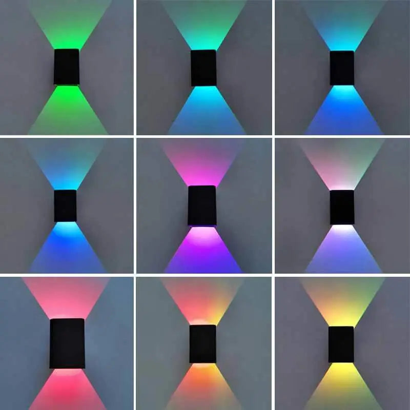 Modern Square Aluminum LED RGB Wall Sconce Lamp Cuvalon