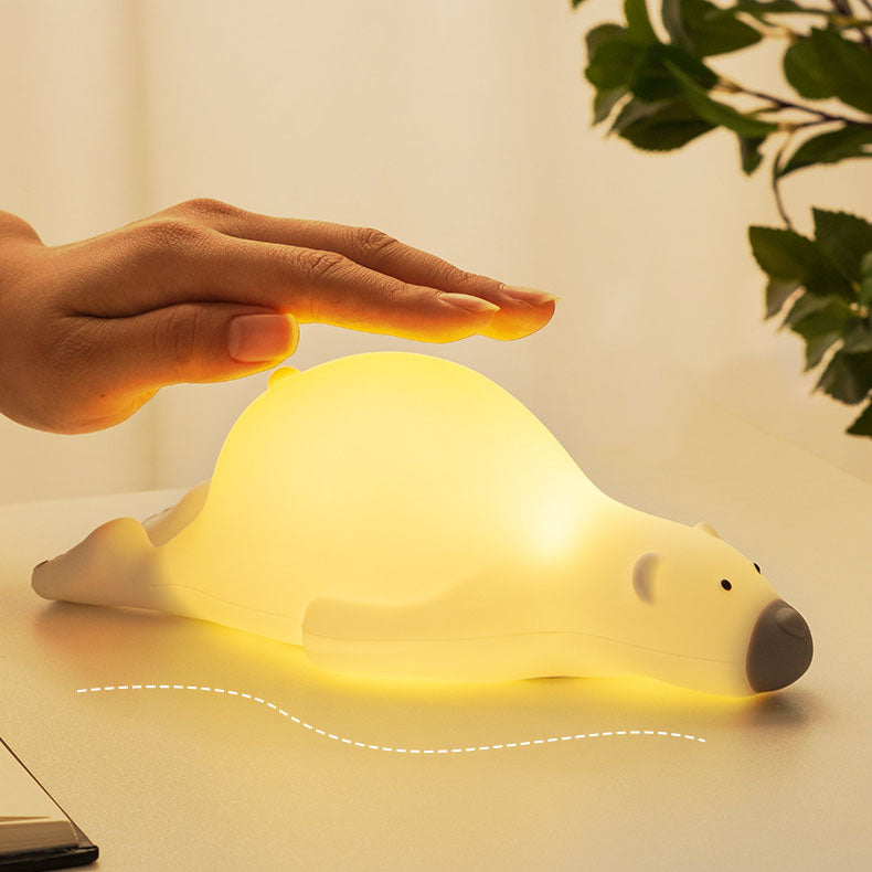 Creative Cartoon Lazy Bear Silicone LED Night Light Table Lamp Cuvalon