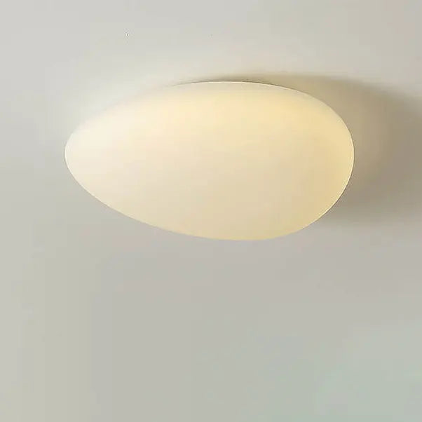 Nordic Minimalist Cobblestone PE Lampshade LED Flush Mount Ceiling Light Cuvalon