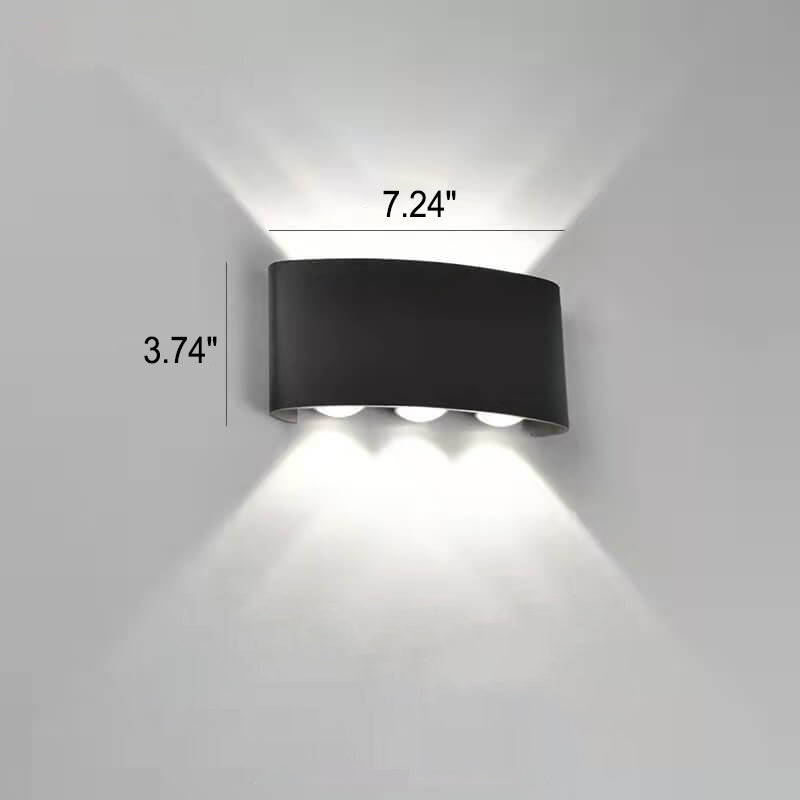 Modern Outdoor Arc Up and Down Spotlight LED Outdoor Waterproof Wall Sconce Lamp Cuvalon