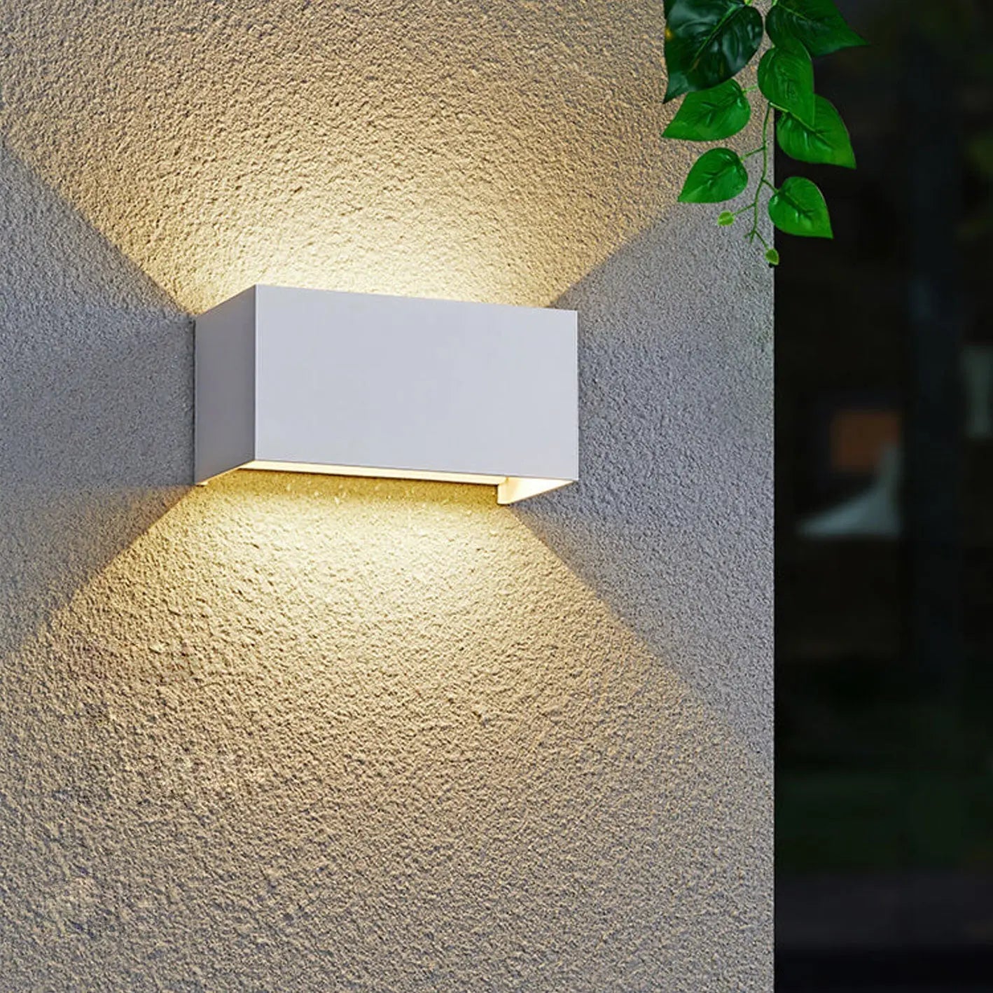 Modern Outdoor Waterproof Rectangular LED Up and Down Illuminated Outdoor Wall Sconce Lamp Cuvalon