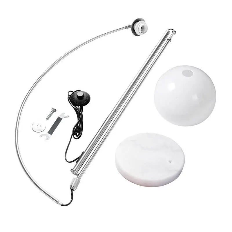 Modern Globe Acrylic Shade Fishing Rod 1-Light Standing Floor Lamp Cuvalon