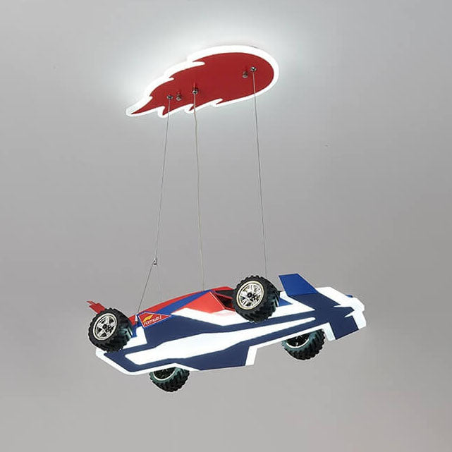 Modern Children's Racing Iron Acrylic LED Pendant Light Cuvalon