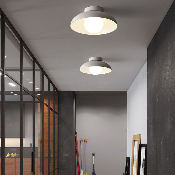 Japanese Wabi-sabi Iron Glass 1-Light Semi-Flush Mount Light Cuvalon
