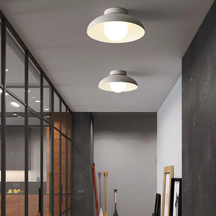 Japanese Wabi-sabi Iron Glass 1-Light Semi-Flush Mount Light Cuvalon