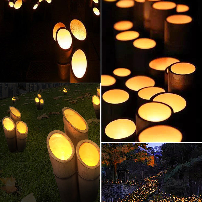 Contemporary Creative Waterproof Solar Resin Bamboo LED Landscape Lighting Outdoor Light For Garden Cuvalon