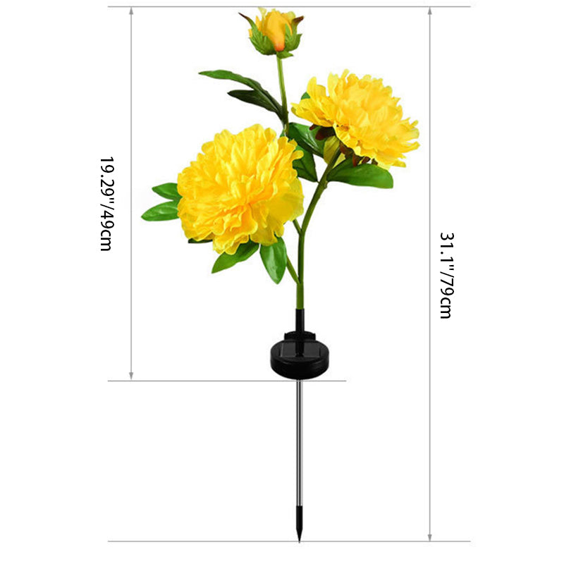 Contemporary Creative Solar Peony Flower LED Waterproof Lawn Landscape Insert Light For Outdoor Patio Cuvalon