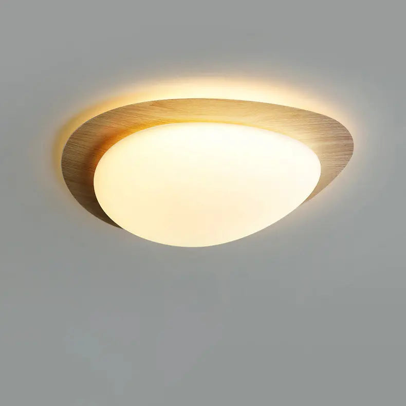 Contemporary Scandinavian Pebble Shape Iron Acrylic LED Flush Mount Ceiling Light For Bedroom Cuvalon