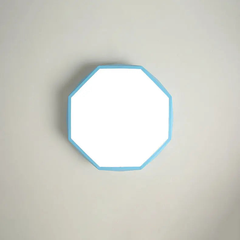 Nordic Macaron Diamond Geometry Iron Acrylic LED Flush Mount Ceiling Light Cuvalon