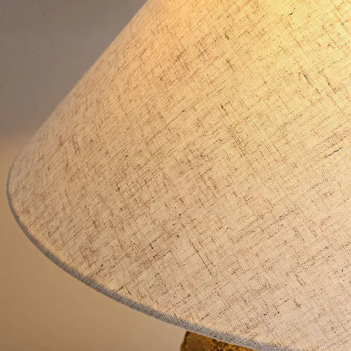 Modern Shabby Chic Cone Fabric Ceramic Jar 1-Light Table Lamp For Bedroom Cuvalon