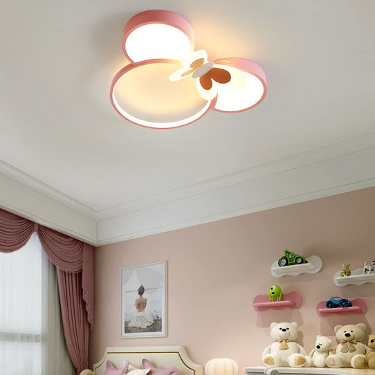 Modern Creative Minimalist Wrought Iron Cartoon Mouse LED Flush Mount Ceiling Light Cuvalon