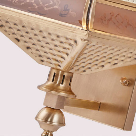 Contemporary Industrial Brass Finish Frame Glass Shade 1/3-Light Wall Sconce Lamp For Outdoor Patio Cuvalon